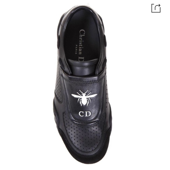 Dior Shoes - Dior Black D-Fence Calfskin Leather Sneakers